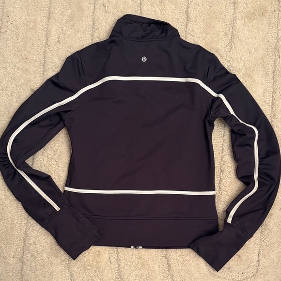 Lululemon Athletica Dark Gray Jacket with White Trim - Picture 1 of 5